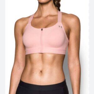 Under Armour Eclipse High-Zip Sports Bra - 32D, Ballet Pink